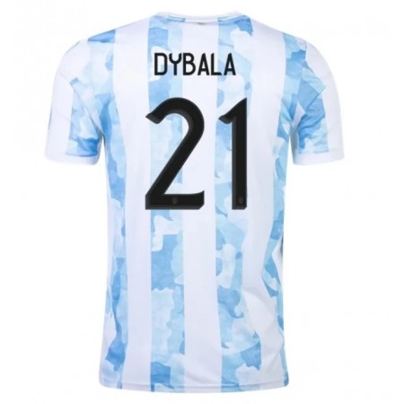 Koszulka Argentyna Dybala 21 Domowe Koszulki Piłkarskie 2021 Krótki Rękaw